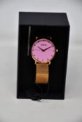 A women's as new Coluri Kahlo watch in rose (RRP £139).