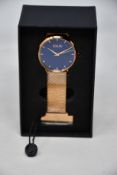 A women's as new Coluri Kahlo watch in navy (RRP £139).