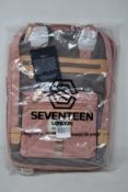 Four as new Seventeen London Wimbledon backpacks in pink/grey (RRP £40 each).