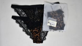 Eleven pairs of as new Love Stories Wild Rose briefs in leopard print (Sizes 1, 2, 3, 4 - RRP £33