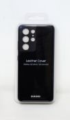 Ten boxed as new Samsung Galaxy S21 Ultra Leather Cover Cases in Black (M/N: EF-VG998) (Packaging