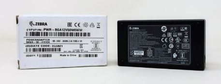 Four boxed as new Zebra PWR-BGA12V50W0WW Power Adaptors.