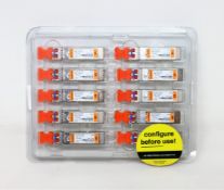 Thirty as new Flexoptix S.1312.10.D 1G LX Universal SFP Transceivers (Three packs of 10).