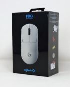 A boxed as new Logitech Pro X superlight PC mouse in white.