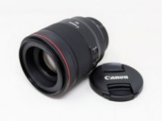A boxed as new Canon RF 50mm F1.2 L USM Lens with Lens Case and Lens Hood.