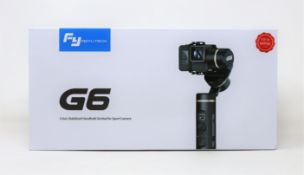A boxed as new Feiyutech G6 3 Axis Handheld Gimbal Stabiliser for Action Cameras.