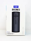 A boxed as new Ultimate Ears BOOM 3 Wireless Bluetooth Speaker in Black (Box sealed).