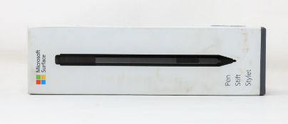 A boxed as new Microsoft Surface Pen in black (model: 1776) (box damaged).
