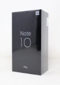 A boxed as new Xiaomi Mi Note 10 Pro 8GB/256GB in Midnight Black (Box sealed. Two pin plug).