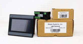 A boxed as new Maple Systems HMC7043A-M PLC HMI and a boxed as new Maple Systems HMC7-MIO-02 IO
