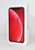 An as new Apple iPhone XR (Global/A2105) 64GB in (Product) Red (Box opened, charging cable included)