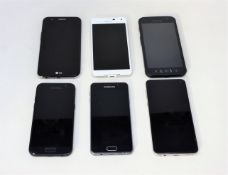 Six pre-owned Android phones sold for parts: 1x Samsung Galaxy S10e SM-G970W (FRP locked), 1x