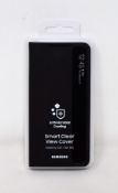 Ten boxed as new Samsung Galaxy S21 Smart Clear View Cover Cases in Black (M/N: EF-ZG991) (Packaging