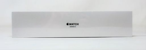 A boxed as new Apple Watch Series 3 GPS 38mm in Silver Aluminium Case with White Sports Band (Box