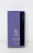 Ten boxed as new Samsung Galaxy S21+ Smart Clear View Cover Cases in Violet (M/N: EF-ZG996) (