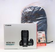 A boxed as new Canon EOS 90D DSLR Camera Body with EF-S 18-135mm IS USM Lens Kit, an as new