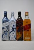 A Johnnie Walker Red Label blended scotch whisky (700ml), a Johnnie Walker White Walker limited