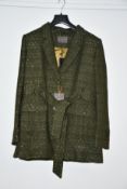 A woman's as new Really Wild London belted tweed jacket in Khaki/Silver (Size 16 - RRP £395).