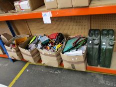 Four boxes of pre-owned tools and related items to include spanners, screwdrivers, socket sets,