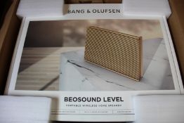 A boxed as new Bang and Olufsen Beosound Level portable wireless home speaker.