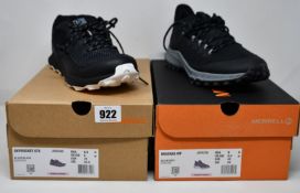 Two pairs of women's as new Merrell footwear; Bravada WP (UK 6.5) and Skyrocket GTX (UK 6).