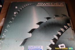 Three as new Swedex N2EAM10 450mm 144 teeth circular saw blades (Triple chip negative for
