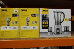 Three new Zanussi Grey 3 in 1 blender, chopper, grinders (ZBL 853GC).