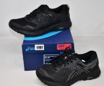 A pair of women's as new Asics Gel-Sonoma 4 GTX (UK 5) and men's Asics Gel-Sonoma 5 GTX (UK 9).