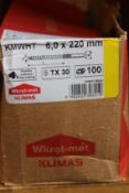 Ten boxes of 100 Klimas construction screws (KMWHT 6,0 x 220mm).