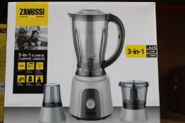 Three new Zanussi Grey 3 in 1 blender, chopper, grinders (ZBL 853GC).