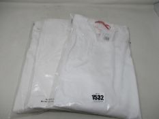 Three men's as new Derek Rose London white long sleeve T-shirts (M - RRP £100 each).