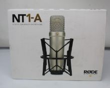 A boxed as new Rode NT1-A Studio Condenser Microphone.