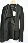 An as new Proenza Schouler Asymmetrical Lapel blazer in black (Size US 0 - RRP £693).