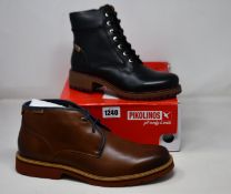 A pair of as new Pikolinos Aspe boots (EU 39) and a pair of Pikolinos Chukkas (EU 45).
