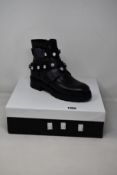 A pair of as new Kurt Geiger Stinger Crystals black leather ankle boots (EU 37).
