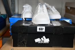 Three pairs of as new Adidas trainers; Grand Court Base (UK 9), Continental Vulc (UK 8) and