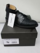 A pair of as new CWEN ankle cuff derby shoes in caviar (UK 6).