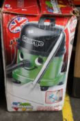 A pre-owned Numatic GVE370 George wet dry vacuum cleaner (Item untested, box damaged).