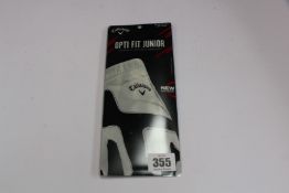 Eighteen as new Callaway Juniors Opti fit golf gloves (One size fits most, left-hand).