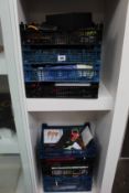 Nine crates of assorted sharps to include scissors, bottle openers, cheese knives and multi-tools (