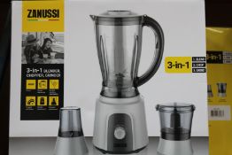 Three new Zanussi Grey 3 in 1 blender, chopper, grinders (ZBL 853GC).