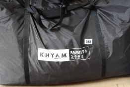 A pre-owned Kyham Family 6 tent (Item untested, viewing recommended).