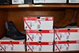 Six pairs of women's as new Rieker ankle boots (Assorted sizes).