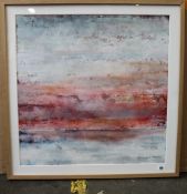 'Afterglow' framed art print by Liz Jamerson, Natural Oak wood frame 82cm x 82cm (RRP: £190, top