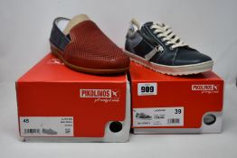 Two pairs of as new Pikolinos shoes; Altet (EU 45) and Lagos (EU 39).
