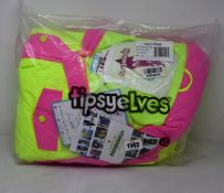 An as new Tipsy Elves neon yellow and pink ski suit (XL).