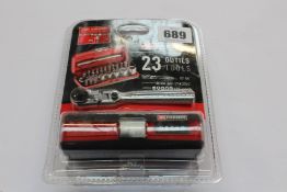 Four as new Facom R1PICOPB 23 Piece , 1/4 in Socket Sets.