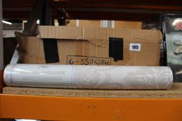 Eleven rolls of Grandeco Royal House Fabric Damask Taupe Wallpaper A10907 - vinyl texture.