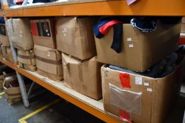 Eight boxes of assorted pre-owned clothing and related items.