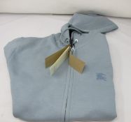 An as new Burberry Claredon full zip hoodie in slate blue (M - RRP £175).